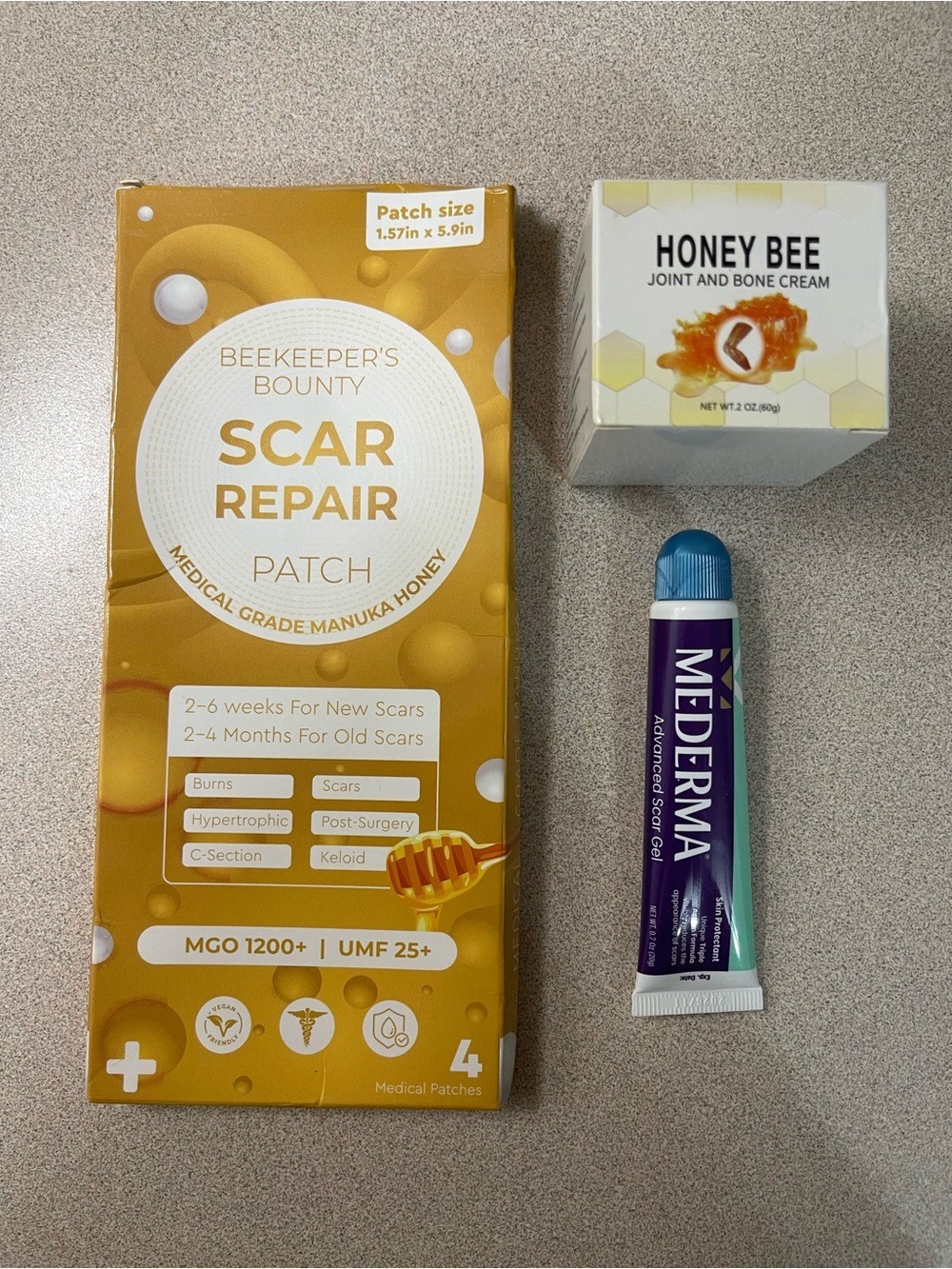 Scar Care Bundle | Mederma Advanced Beekeeper's Bounty Manuka Honey Scar | New